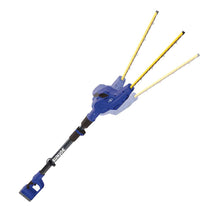 Load image into Gallery viewer, Sun Joe 20VIONLT-PHT17-SJB 20-Volt iON Cordless Telescoping Pole Hedge Trimmer Kit | 17-inch | Dual Action | W/ 2.5-Ah Battery and Charger (Blue)