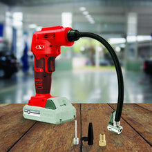 Load image into Gallery viewer, Sun Joe 24V-AJC-LTE-RED-RM 24-Volt iON+ Cordless Portable Air Compressor Kit with Nozzle Adapters, Automatic Digital Pressure Gauge, Built-in LED Light & Case, 2.0-Ah Battery and Charger (Red) (Certified Refurbished)