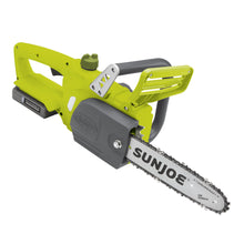 Load image into Gallery viewer, Sun Joe 20ViON-CS10-SJG 20-Volt iON Lithium Ion Chainsaw Kit | 10-Inch | W/ 2.0-Ah Battery and Charger
