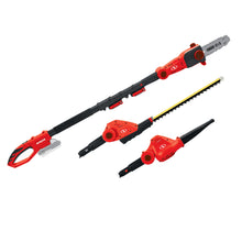 Load image into Gallery viewer, Sun Joe GTS4001C-RED 24-Volt iON+ Cordless Lawn Care System Kit | Hedge Trimmer | Pole Saw | Leaf Blower | W/ 2.0-Ah Battery and Charger (Red)
