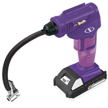 Load image into Gallery viewer, Sun Joe 24V-AJC-LTW-PRP 24-Volt iON+ Cordless Portable Air Comporessor Kit | W/ 1.3-Ah Battery, Charger, Storage Bag, and Nozzle Adapters (Purple)
